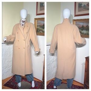 Vintage London Fog Wool & Cashmere Full Length Camel Coat